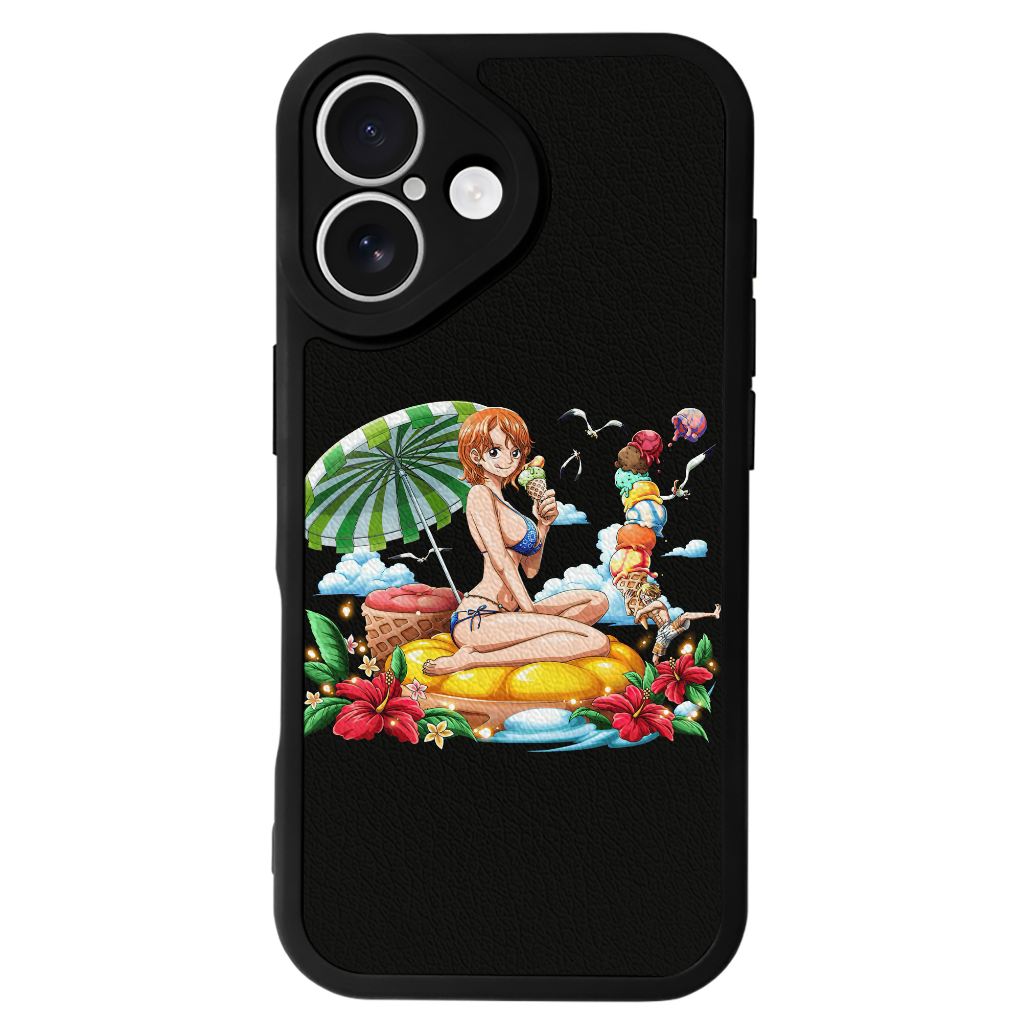 （画像用） ワンピース ナミ ONE PIECE Nami 【iPhone 16シリーズ対応】シリコンスマホケース（レザー調） 材質：シリコン